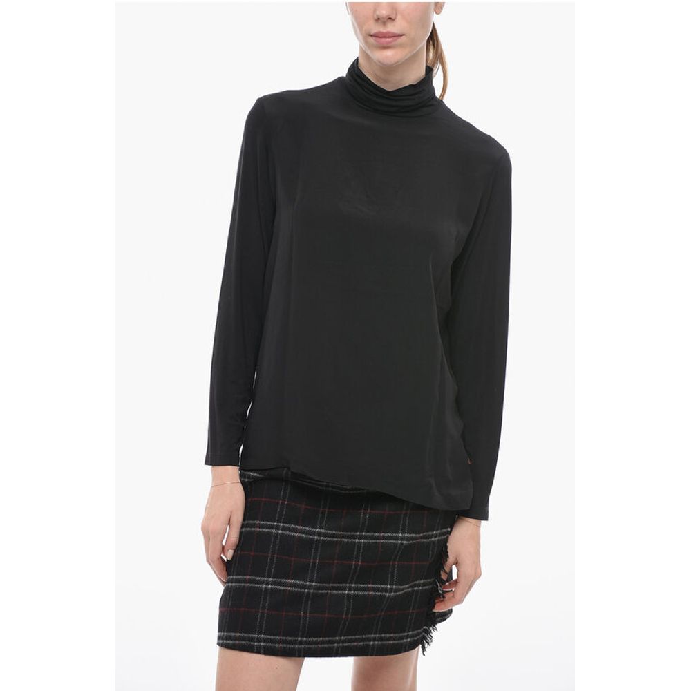 Viscose and Silk Turtleneck Sweater
