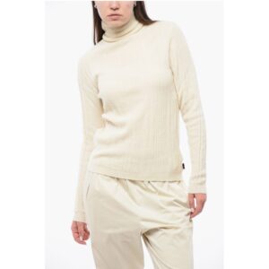 Ribbed Cashmere Blend Sweater with Turtleneck