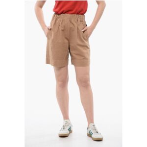 Linen Blend Shorts with Elastic Waistband