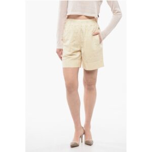 Linen Blend Shorts with Elastic Waistband