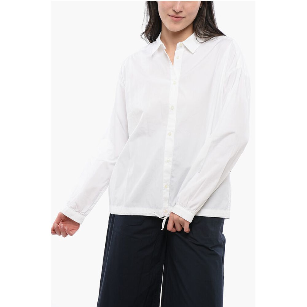 Cotton YARN Shirt with Drawstringed Hem