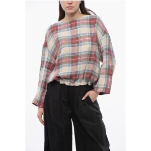 Checked Linen Blend SUMMER VARSITY Blouse