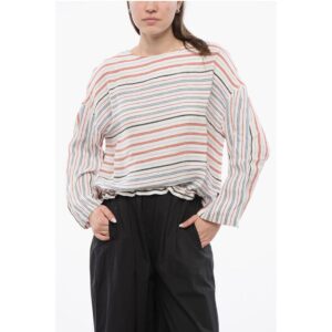 Balanced Stripe VARSITY Linen Blend Blouse