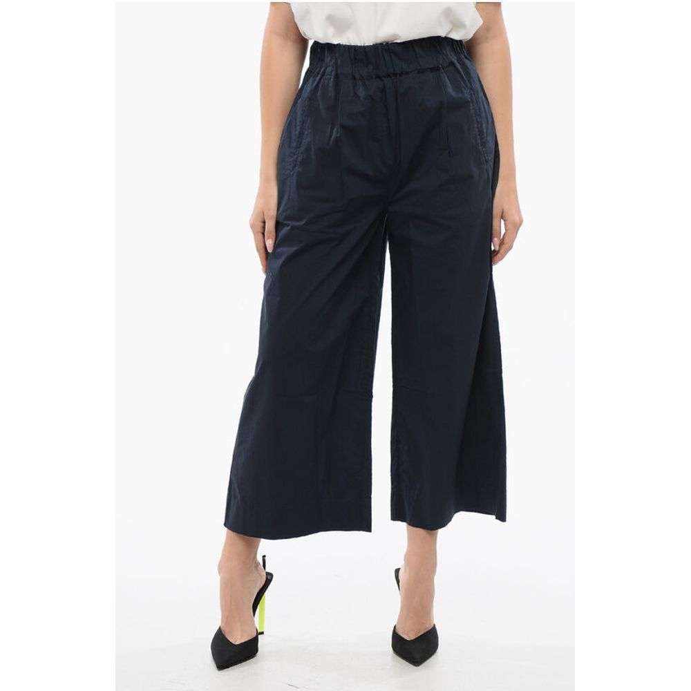 Popeline Cotton Cropped Fit Pants
