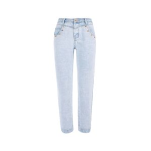 Blue Cotton Women's High-Waisted Jean