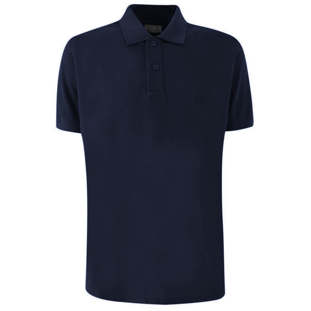 Blue Cotton Men's Polo Shirt
