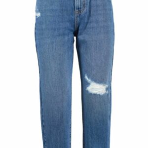 Blue Cotton Women's High-Waisted Jean